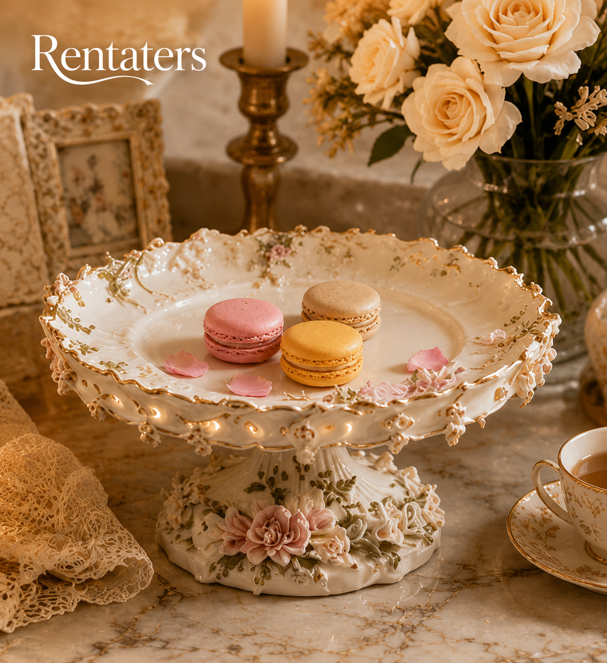 Rentaters Enchanted Garden Sculptural Cake Stand