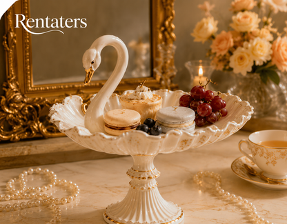 Rentaters Swan Elegance Sculptural Cake Stand