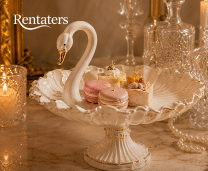Rentaters Swan Elegance Sculptural Cake Stand