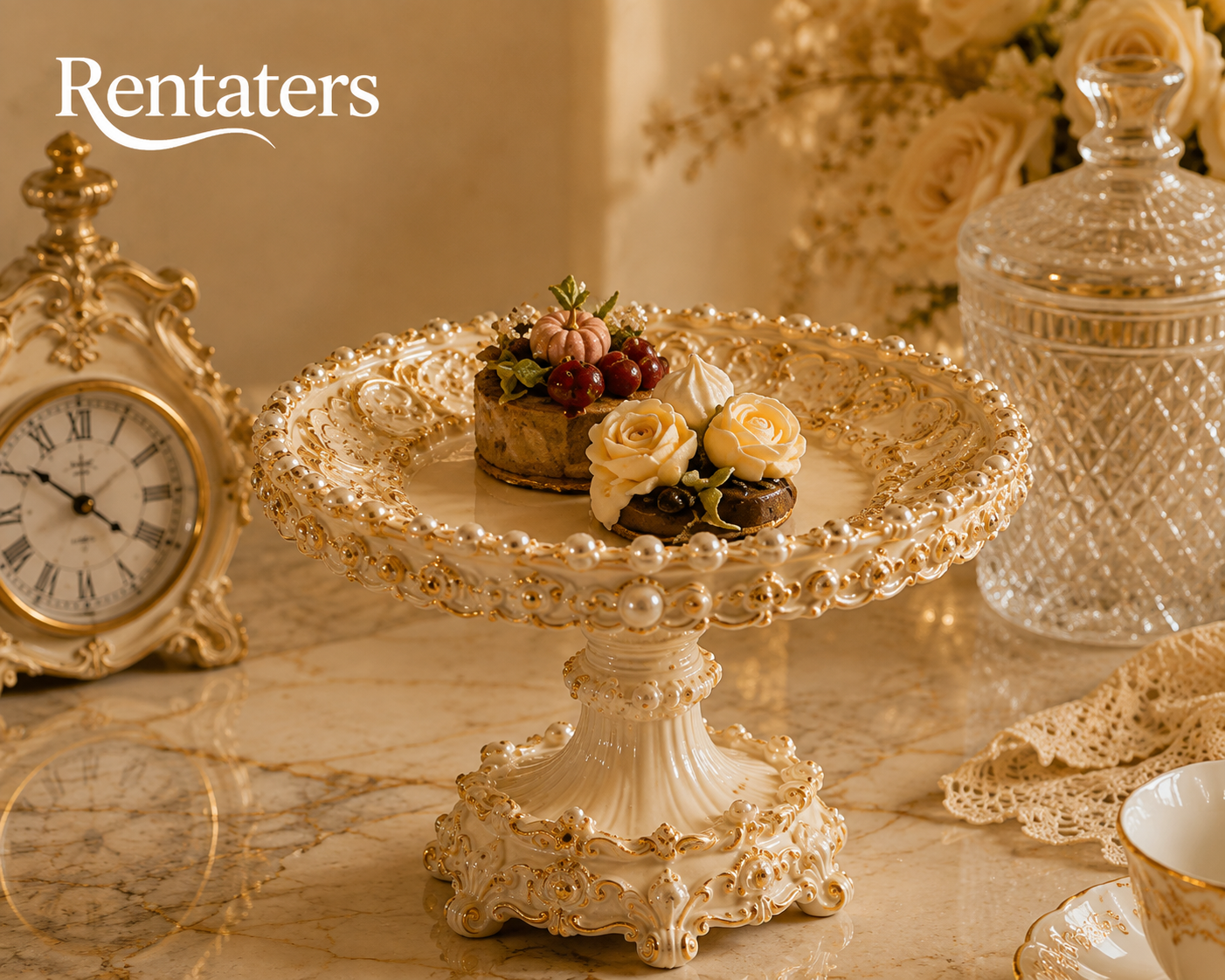 Rentaters Versailles Pearl Sculptural Cake Stand