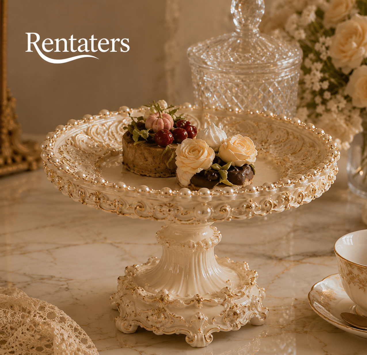 Rentaters Versailles Pearl Sculptural Cake Stand