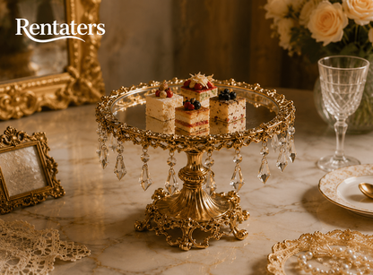 Rentaters Château Crystal Sculptural Cake Stand