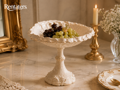 Rentaters Ivory Ruffled Pedestal Cake &amp; Fruit Stand